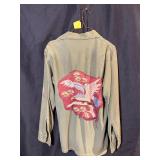 Military Button Up w Embroidered Japanese Eagle