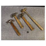 4 Wooden Handle Hammers