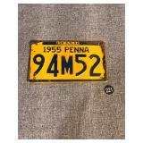 1955 PA License Plate