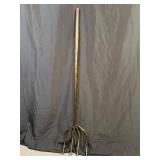 19th C 56" Tall One-Piece Carved Pitchfork