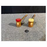 Hand Painted on Wood Gavel Salt & Pepper Shakers