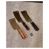 3 Vintage Meat Cleavers