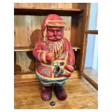 Hand Painted Folk Art Paper Mache Santa