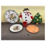 German & Italian Hand Painted Christmas Tableware