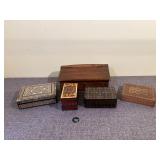 Assortment of Vintage Wooden Boxes