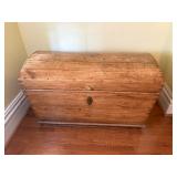 19th C German Pine Domed Trunk Blanket Chest