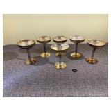 Spanish Goblets w Grapevine Stem, Silver-Plated