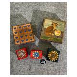 Collection of 5 Carved Wooden Boxes