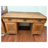 19th C Jugendstil Quarter-Sawn Oak Writing Desk