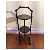 Victorian Oak Barley Twist 3 Tier Cake Tea Display
