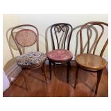 3 Antique Thonet-Style Bentwood Chairs