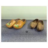 Antique Carved Dutch Wooden Clogs & More