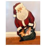 Hand Painted Santa on Wood