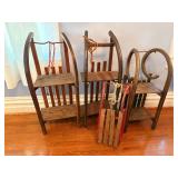 4 German Handmade Sleds