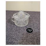 2 Piece Deco Pressed Glass Juicer
