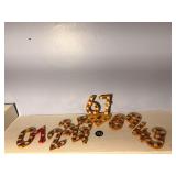 Hand Painted Dutch Folk Art Wooden Numbers