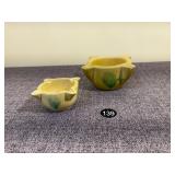 2 Vintage Traditional Spanish Yellow Mortars