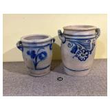 Mid-Century German Salt Glaze Double Handle Crocks