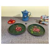 Collection of Hand-Painted French Toleware