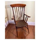 19th C High Back Windsor Arm Chair