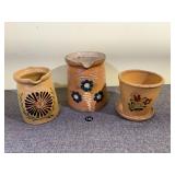 3 pc French 19th C Alsace Earthenware Pottery
