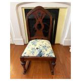 Vintage Rocking Chair w Newer Upholstered Seat