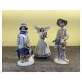 3 LLadro Porcelain Figures