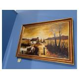 MCM Oil on Canvas Countryside, Jacques Pergel