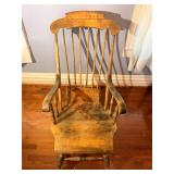19th C Wooden Farmhouse Oak Rocking Chair
