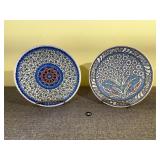 Turkish Hand Painted Ceramic Platters, Signed