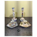 Italian Ceramic Hand-Painted Candles