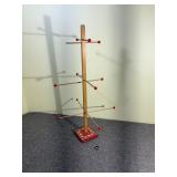Danish Modern Rack w Hand Painted Folk Art Base