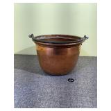 Copper Hand Hammered Copper Pot w Forged Iron