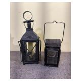 19th C French Lantern & Railway Lamp