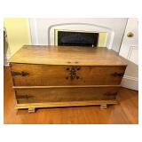 19th C Oak Blanket Chest w Hardware