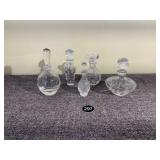 5 Crystal Glass Perfume Bottles
