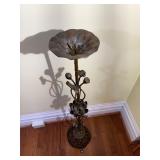 Art Nouveau Sculptured Iron Floor Candle Holder