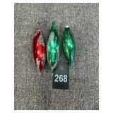 3 Teardrop Christmas Ornaments