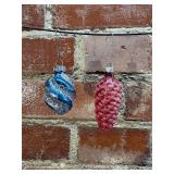 Red Mercury Glass Pine Cone Ornament, Germany