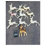Mid-Century Plastic Reindeer Figures