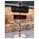 North Pole Santa's Workshop Street Sign