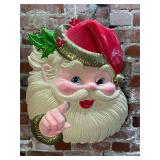 Vintage 90s Molded Plastic Santa Face