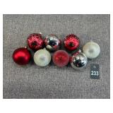Silver & Red Ornaments, Plastic