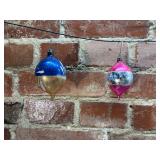 2 Mercury Glass Teardrop Ornaments, Poland