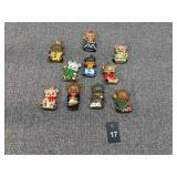 Hand Painted Ceramic Teddy Bear Ornaments