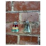 2 Made in USA Mercury Glass Bell Ornaments