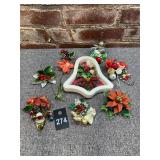 Collection of Vintage Christmas Holly Decor