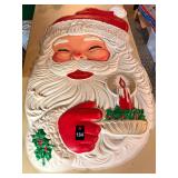 1980s Vacuform Plastic Santa Claus Decoration