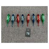Set 8 Mercury Glass Teardrop Christmas Ornaments