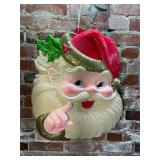 Vintage 90s Molded Plastic Santa Face